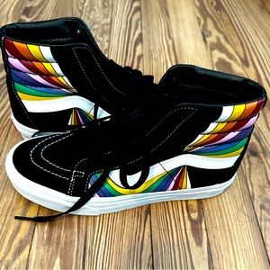 Psychedelic rainbow Vans high tops